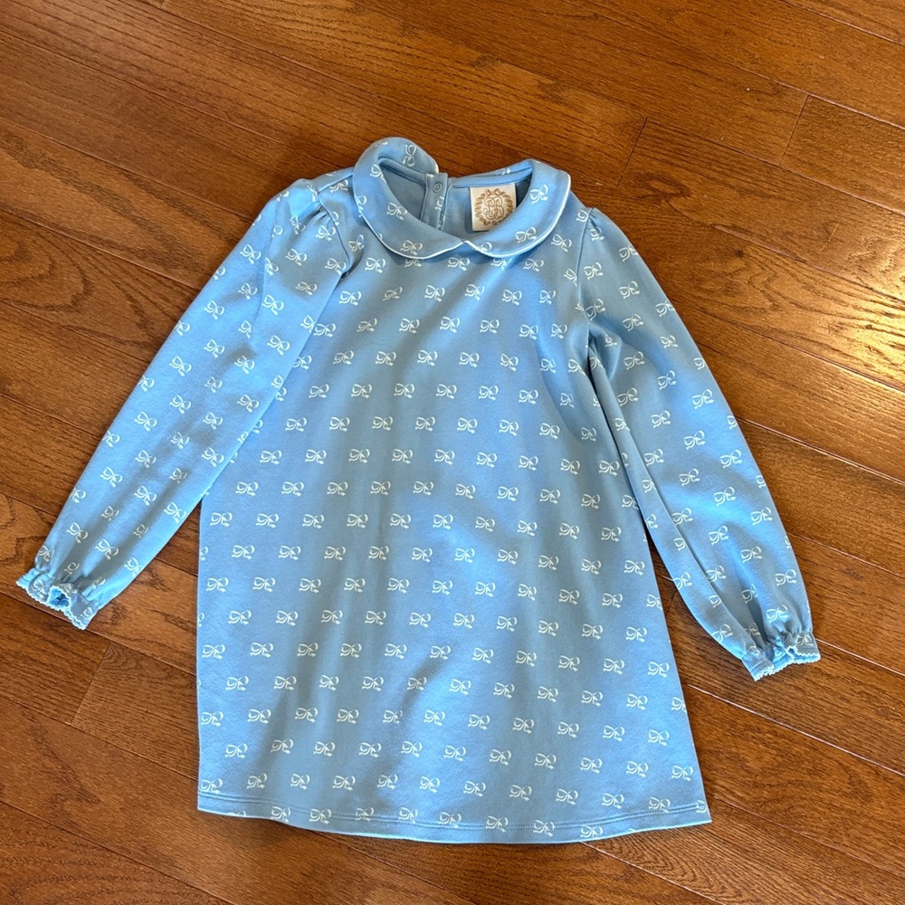 Blue Long Sleeve Dress with bow Pattern